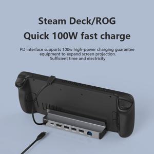 스팀 데크 및 ROG 게임 도킹용 Blueendless USB C 도킹 스테이션 4K@60Hz DP HDMI 호환 기가비트 이더넷 유형 C 허브