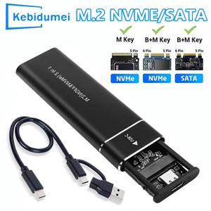 M2 SSD 케이스 M.2 NVMe SATA SSD 인클로저 어댑터 10Gbps USB 3.1 유형 C 듀얼 프로토콜 외부 인클로저는 M 및 B&M 키를 지원합니다.