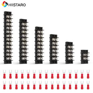 3세트 이중 나사 고정 터미널 블록 스트립 2 4 6 8 10 12 위치(16-14AWG 절연 포크 와이어 커넥터 포함)