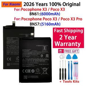 샤오미 BN61 BN57 6000mAh 휴대폰 배터리 (샤오미 포코폰 X3 NFC 포코 X3 프로 교체용 배터리) 100% 정품
