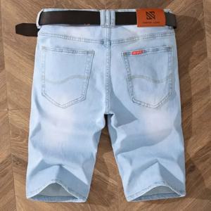 2025 여름 브랜드 스트레치 얇은 버뮤다 Masculina 코튼 데님 청바지 Jorts 남성 무릎 길이 소프트 Ropa Hombre 반바지