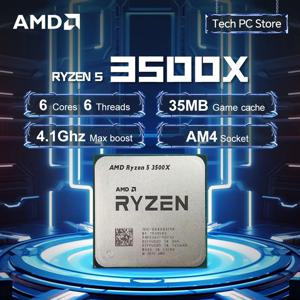 새로운 AMD Ryzen 5 3500X 3.6GHz 소켓 AM4 6코어 6스레드 65W R5 3500X 7NM L3=32M 프로세서 DDR4 쿨러 없음