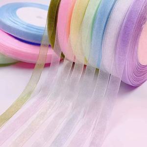 12mm Organza 리본 45 미터/롤 DIY 수제 의류 액세서리 크리스마스 웨딩 생일 파티 선물 포장 리본