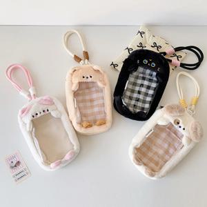 여성 가방 펜던트 플러시 강아지 고양이 속이 빈 귀여운 카와이 달콤한 가방 액세서리 K팝 인형 고품질 수납 가방 소녀용