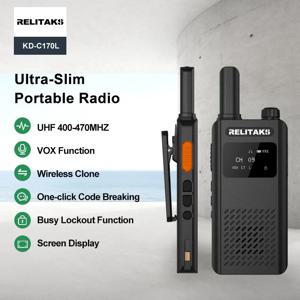 RELITAKS 양방향 라디오는 레스토랑 부티크 스토어용으로 충전 가능한 2PCS 미니 워키 토키 PMR446 슬림 LCD 화면을 포함합니다.