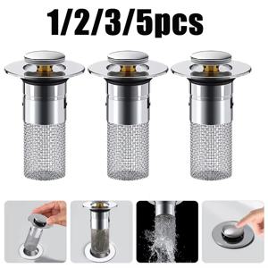 1-5개 스테인리스 스틸 바닥 배수구 필터 탈취 바운싱 코어 헤어 캐처 샤워 싱크 스트레이너 벌레 방지 도구