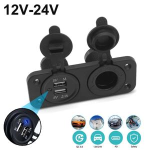 듀얼 USB 자동차 담배 라이터 소켓 분배기 12V 충전기 전원 어댑터 콘센트 액세서리 자동 보트 오토바이 해양 RV