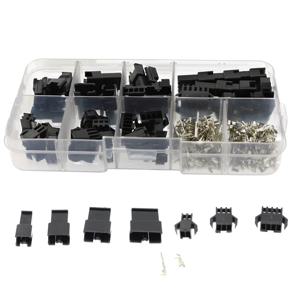 200PCS 2.54mm 피치 2/3/4/5핀 JST SM 커넥터 남성 및 여성 헤더 플러그 하우징 핀 커넥터 크림프 터미널 어댑터