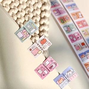 200개/롤 새로운 고양이 라벨 스티커 탈부착 가능한 만화 분류 태그 DIY 스크랩북 선물 인덱스 탭 학생 용품