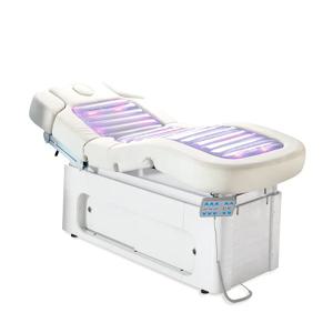 전기 건식 워터젯 마사지 테이블 LED 조명 4개의 모터 다기능 동적 조정 살롱 편안한 난방 스파 침대