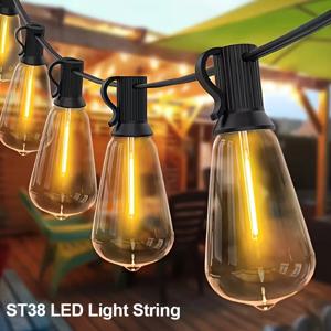 20M 30M ST38 가랜드 라이트 스트링 파손 방지 LED 전구 야외용 IP44 파티오 정원 웨딩 파티 할로윈 크리스마스 장식 램프