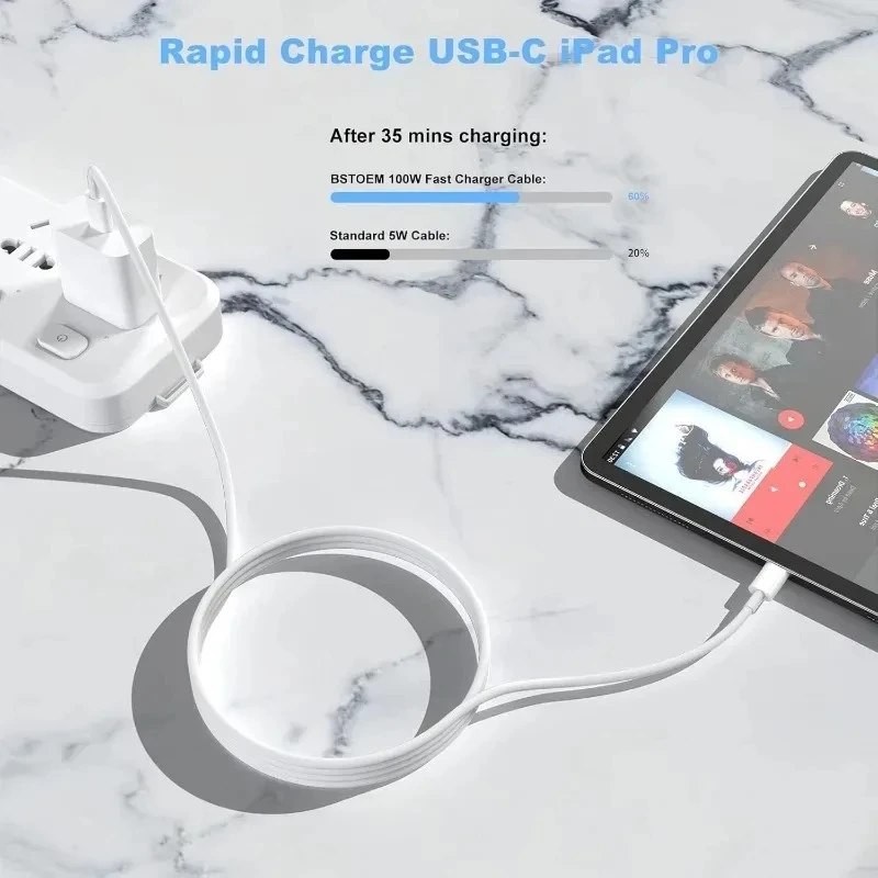 4개입 USB C to USB C 케이블 100W 고속 충전기 아이폰 17/16/15 삼성 샤오미 화웨이용 - 고속 데이터 동기화 케이블 세트