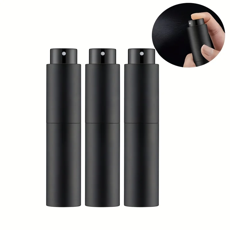 10ml 여행용 향수 스프레이, 리필 가능한 콜론 용기, 미니 스프레이어 사이즈용 빈 디스펜서 스프레이어 (블랙)
