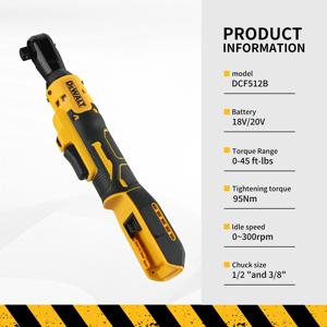 DEWALT DCF512 20V 브러시리스 1/2인치 직각 래칫 렌치 LED 디스플레이 자동 수리 및 건설용 가변 속도
