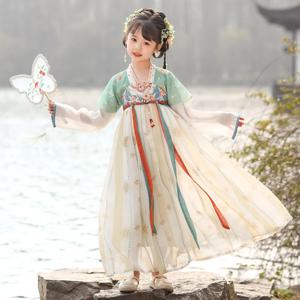 요정 어린이 옷 빈티지 우아한 중국어 Hanfu 소녀 드레스 코스프레 무대 공연 의상 댄스 착용 어린이 의류