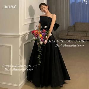 MODX 우아한 블랙 원숄더 한국 웨딩드레스 A라인 맞춤형 심플한 이브닝 드레스 우아한 사진 촬영 드레스