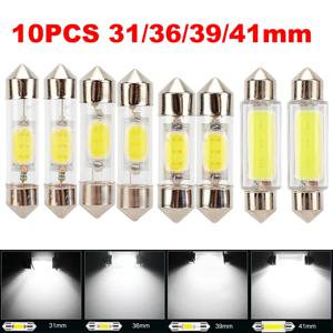 10개 C5W LED C10W 라이트 실내등 31mm 36mm 39mm 41mm 자동차 돔 램프 독서등 자동차 램프 12V 6000K