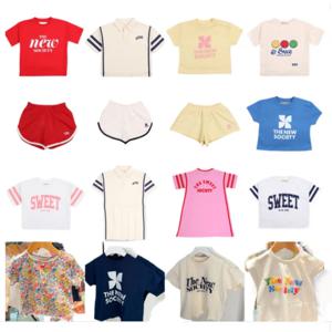 아동용 SS26 여름 티셔츠와 반바지, 남아 및 여아용 귀여운 프린트 티셔츠와 바지 세트