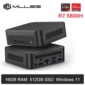 MLLSE 미니 PC G5 PRO AMD R7 5800H 윈도우 11 프로 AMD 라이젠7 16GB DDR4 램 512GB ROM WiFi 6 BT5.2 데스크탑 컴퓨터 미니 PC 작업용