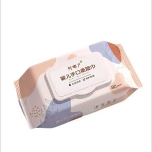 80매 대용량 아기 손&입 물티슈 (뚜껑 포함), 신생아용 특대형&부드러운 티슈