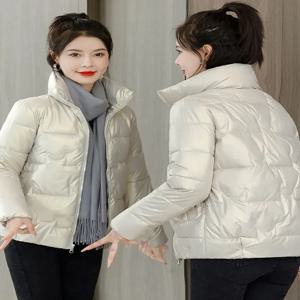 가을 겨울 새로운 스타일 경량 루즈핏 스탠드 칼라 다운 코튼 재킷 여성 패션 트렌드 아우터 통근 심플 스타일