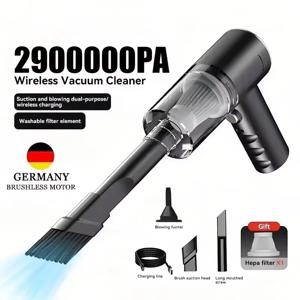 2900000PA 무선 자동차 진공 청소기 USB 충전 1200mAh 습식 건식 이중 용도 청소기 무선 핸드헬드 고출력 진공 청소기 2026 ﻿