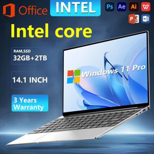 2026 초슬림 게이밍 노트북 인텔 코어 프로세서 32GB 램 1TB 2TB SSD HD 14.1인치 사무용 학습용 윈도우 11 휴대용 노트북