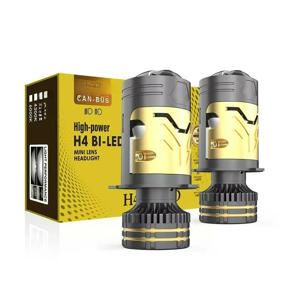 M05K 하이퍼볼로이드 미니 H4 바이 LED 프로젝터 렌즈 자동차 헤드라이트 플러그 앤 플레이 오토바이 라이트 12V 170W 6000K 1개