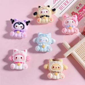 10pcs 만화 나비 넥타이 벨 Sanrio 동물 쥬얼리 수제 DIY 액세서리 전화 케이스 헤어 클립 키 체인 소재