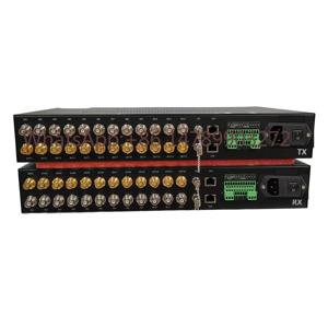 비디 12+12 3G-SDI, 2X 광케이블을 통한 전송, 2X 디스크리트 기가비트 이더넷 및 비디 1+1 TRS 오디오, AC100-240V, ST 광섬유, 10KM