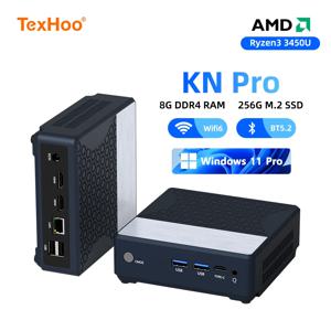 TexHoo 미니 PC AMD Ryzen5 3450U 16G DDR4 2400Mhz 256G/512G SSD 데스크탑 미니 컴퓨터 WIFI5 BT5.2 듀얼 4k 디스플레이 트리플 게임
