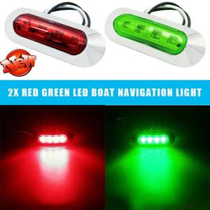    2Pcs 해양 항해 조명 빨간색 녹색 LED 보트 항해 조명 12-24V 방수 항해 신호 램프 해양 요트 조명