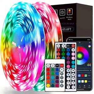 USB LED 스트립 조명 앱 제어 색상 변경 가능 5050 RGB LED 조명 유연한 램프 테이프 실내 장식 TV 백라이트 다이오드