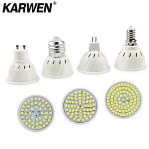 KARWEN MR16 GU10 E27 E14 Lampada LED 전구 220V 240V Bombillas LED 램프 48 60 80 LED 스포트라이트 2835 SMD Lampara 빛