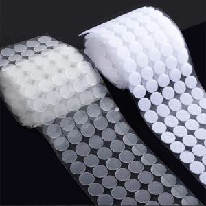 500/1000pair 10/15/20mm 자체 접착 패스너 후크 및 루프 테이프 투명 도트 스티커 나일론 강력한 접착제 Adesivo Redondo