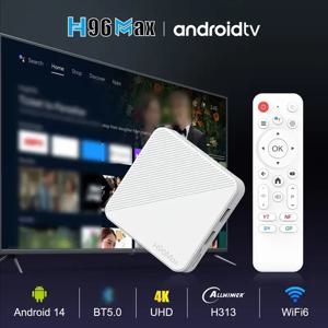 H96 MAX H313 안드로이드 14.0 스마트 TV 박스 HD 4K@60fps WiFi6 BT 5.0 쿼드 코어 Google 음성 보조 스마트 Tvbox 홈 미디어 플레이어