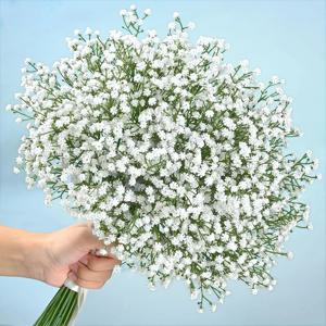 90Heads 인공 꽃 꽃다발 61cm 플라스틱 Gypsophila 가짜 꽃 홈 장식 웨딩 파티 장식 꽃병 액세서리