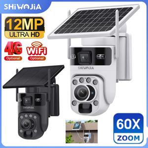 INQMEGA 12MP 60X 광학 줌 듀얼 스크린 4G/WIFI 태양광 카메라 보안 야외 PIR 인체 감지 컬러 야간 투시경 UBOX 앱