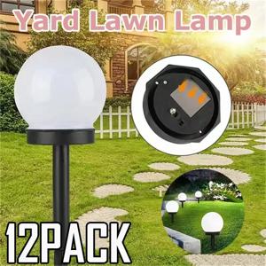 3-12Pack 태양 전원 LED 전구 램프 에너지 빛 방수 야외 정원 장식 공 조명 잔디 마당 통로 램프