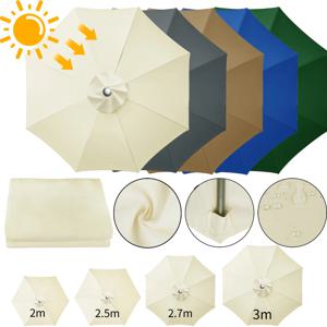 파라솔 교체용 탑 천 정원 파티오 캐노피 우산 커버 방수 차양 2/2.5/2.7/3m 6/8개 갈비대용