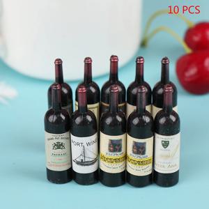 1/12 인형 집 미니어처 미니 시뮬레이션 와인 병 액세서리, 장식 가구 모델 장난감, 어린이 선물, 로트당 10 개