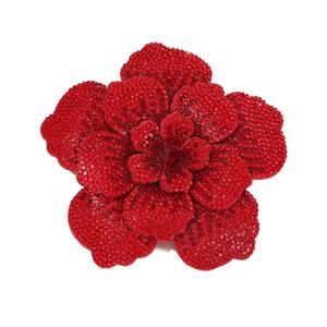 11CM 라인스톤 카멜리아 로즈 아플리케 - 여성 패션 액세서리 및 파티 선물용 고급 패브릭 꽃