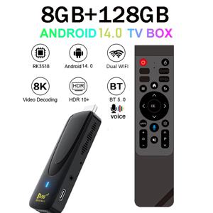 TV98 ATV X7 TV 스틱 8GB 128GB 정품 안드로이드 14 RK3518 쿼드 코어 4G 5G WiFi6 HD 8K 4K 스마트 미디어 플레이어 BT5.0 음성 리모컨 iptv