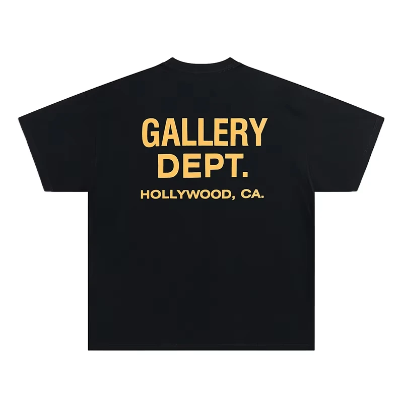 남성용 갤러리 디파트먼트 티셔츠 프린트 HOLLYWOOD CA 남성용 코튼 스트리트웨어 티셔츠 여름 캐주얼 반소매 탑