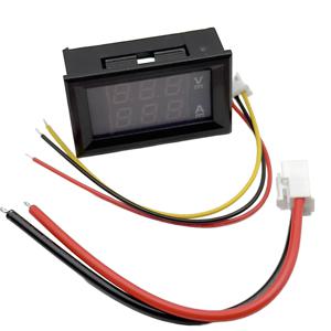 DC 0-100V 10A 디지털 볼트미터 암페어미터 듀얼 디스플레이 전압 감지기 전류계 패널 앰프 볼트 게이지 0.28인치 레드 블루 LED