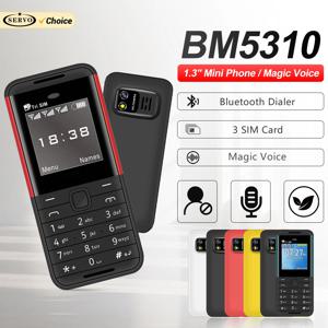 SERVO BM5310 미니 3 SIM 대기 기능 휴대폰, 속도 다이얼, 매직 보이스, 블랙리스트, MP4 플레이어, FM 라디오, 소형 백업 휴대폰