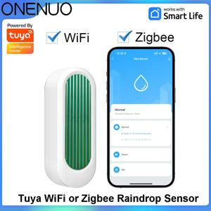 ONENUO WiFi 또는 Zigbee 레인 센서 Tuya IP65 실외 방수 비 감지 물 누출 센서 실시간 앱 모니터링 알림