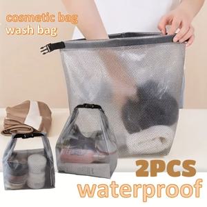 2PCS 방수 보관 가방 화장품 보관 가방 체육관 수영 의류 보관 주머니 남성 여성 야외 여행 세탁 가방