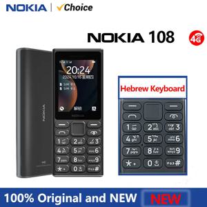 새로운 Nokia 108 4G 피처폰 블루투스 5.0 FM 라디오 듀얼 SIM 1450mAh 배터리 타입-C 휴대폰 히브리어 키보드