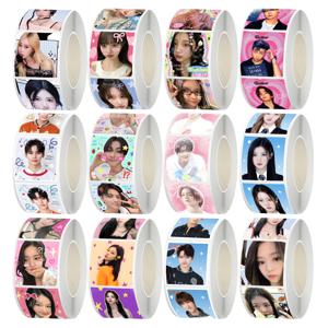500개 스키주 아이돌 롤 스티커 접착 라벨 DIY 저널 스크랩북 휴대폰 케이스 폴라로이드 장식 팬들을 위한 도매
